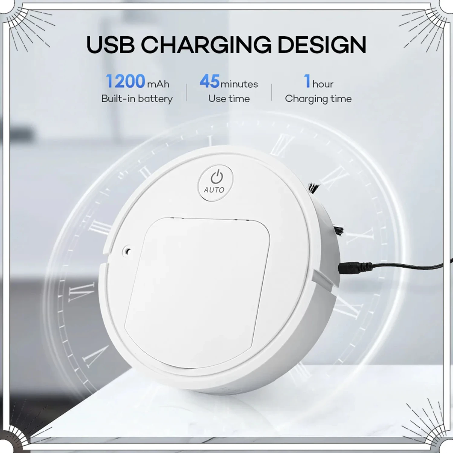 

New Powerful Rechargeable 5-in-1 Wet Mopping Robot Vacuum Cleaner - Automatic Floor Cleaning Sweeping Machine - Efficient Floor