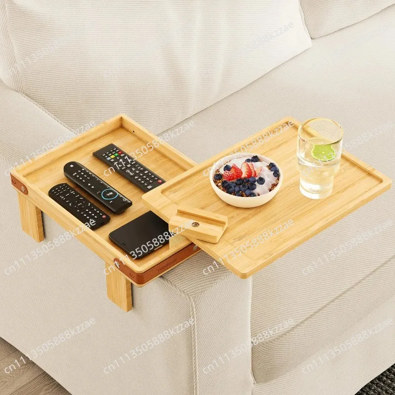 Double-layer Rotatable Arm Clip Sofa Armrest Table Tray Clip Tray with Storage Box