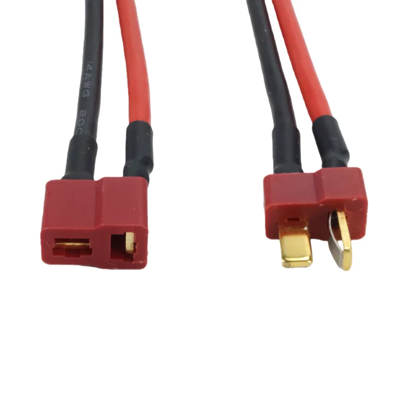 T-Stecker Männlich/Weiblich mit 100mm 14AWG Silikonkabel für RC-Akku, ESC, FPV-Drohne – Detail 4