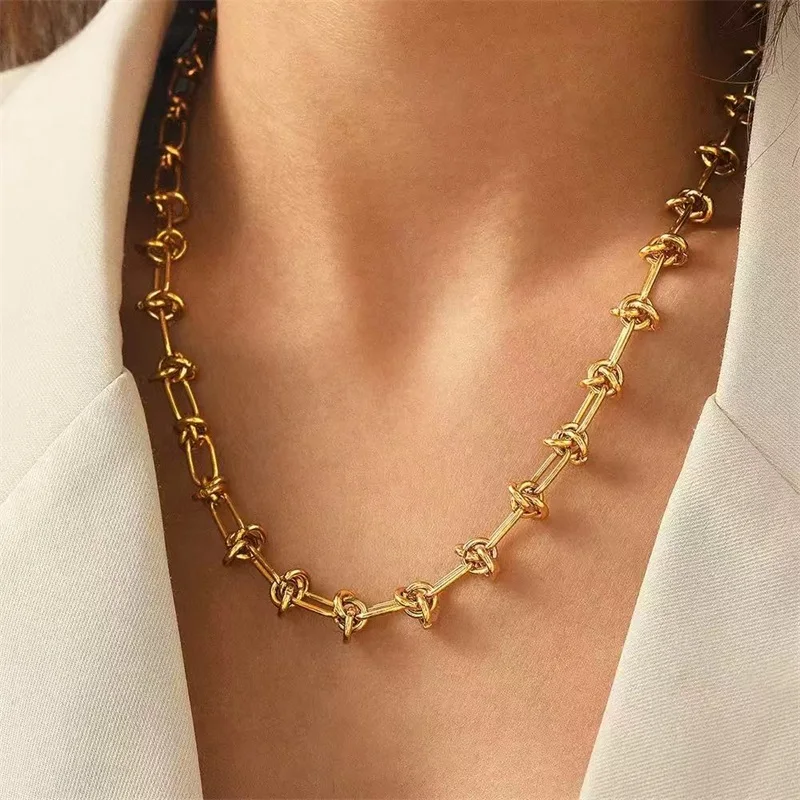 GANPUP 316l Edelstahl Metall Kurze Kette Choker Halskette für Frauen Modisches Collier Wasserdichte Halskette Schmuck Damengeschenk – Detail 5