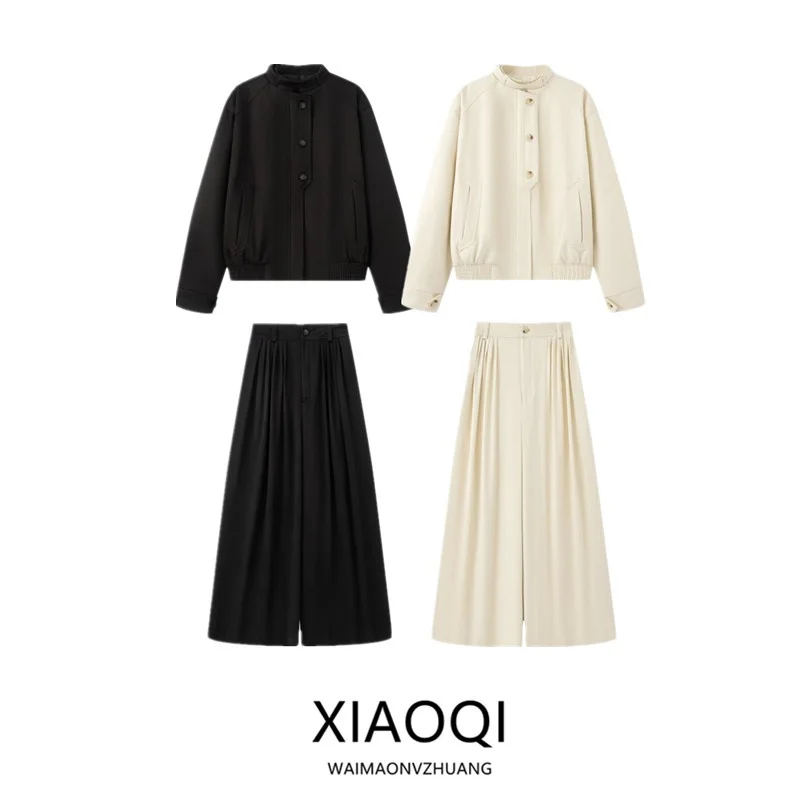 

Autumn 2025 New Women's Faion Set High Waist Long Pants Quali Button Coat Versatile Sle Casual Leisure Wind Clothing