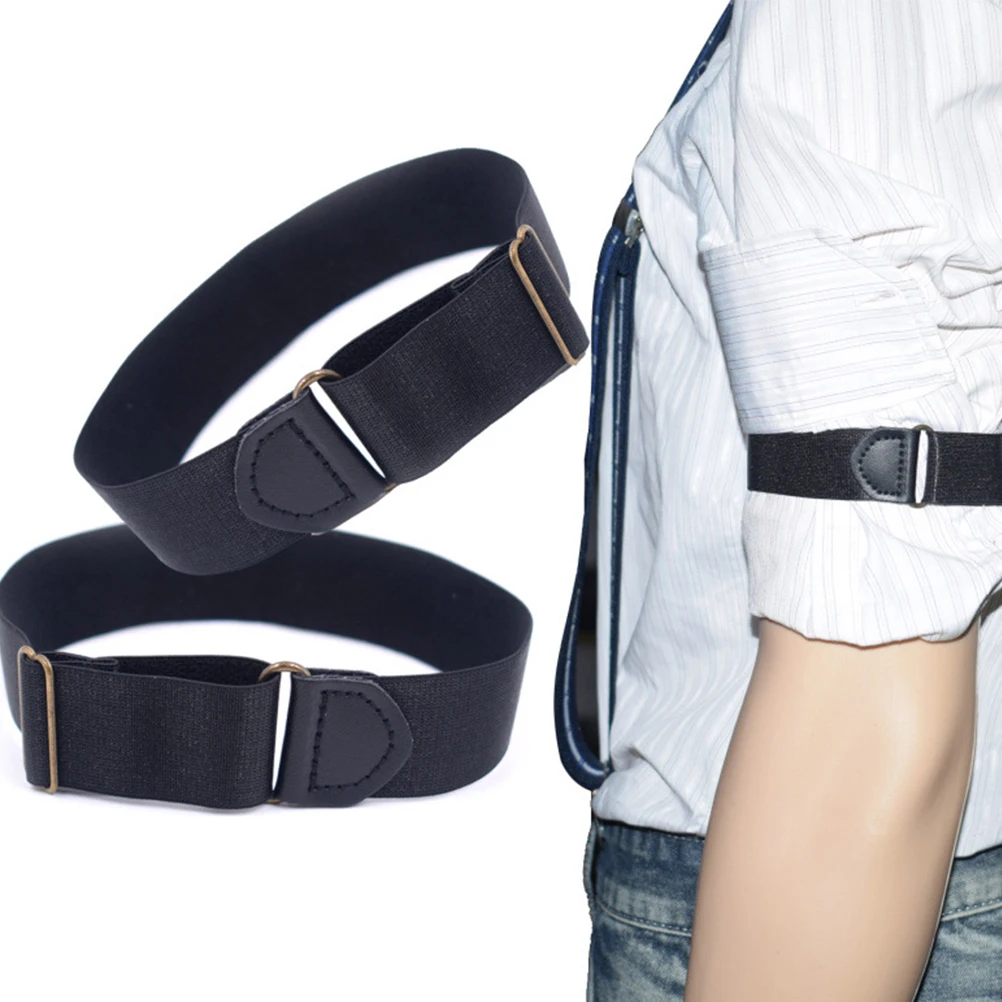 1Set Unisex Shirt Stay Belt Crinkle-Resistant Anti-Slip Adjustable Length Strong Clip Force Shirt Lock Belt Office Formal