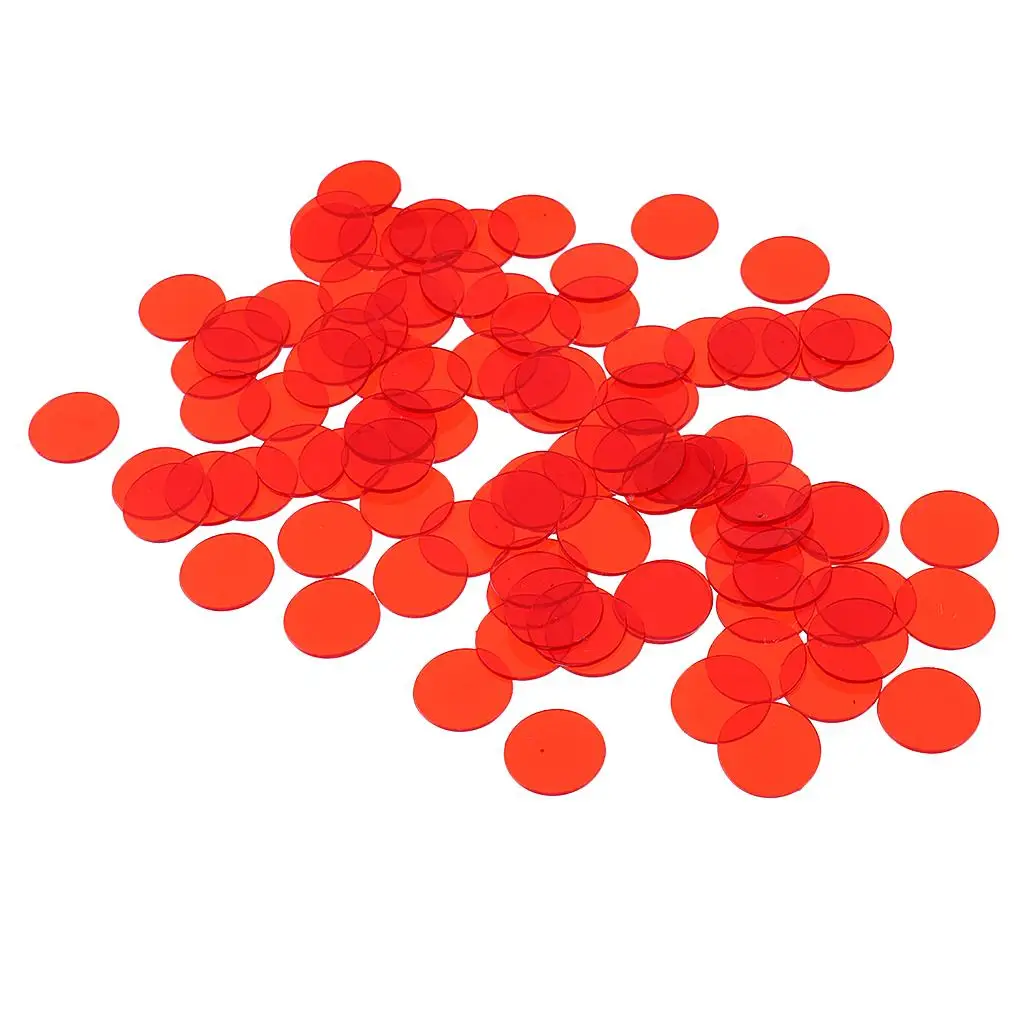 100Pcs Plastic 19mm Bingo Chips Markers for Bingo Game Poker