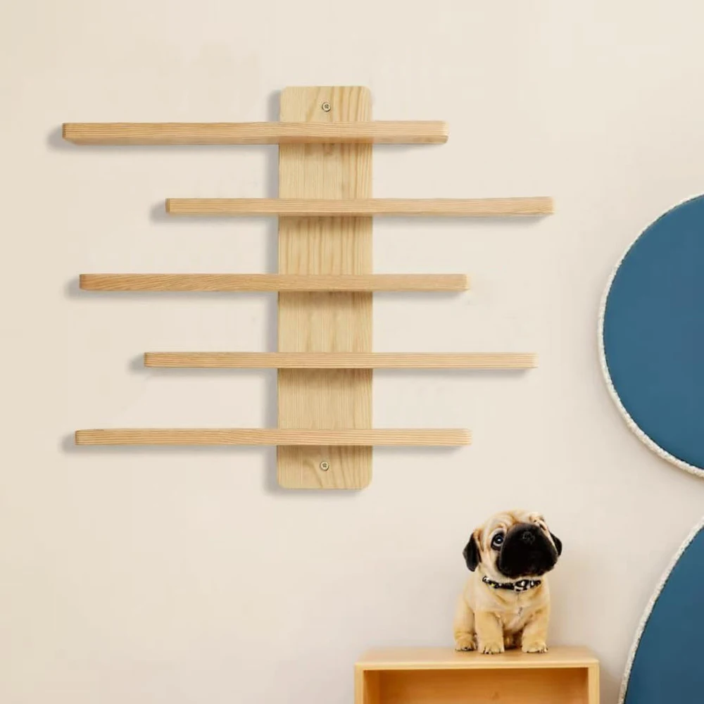 

Rustic Wood Wall Shelf Tiered Display Stand Handmade Assembled Organizer For Bedroom Office