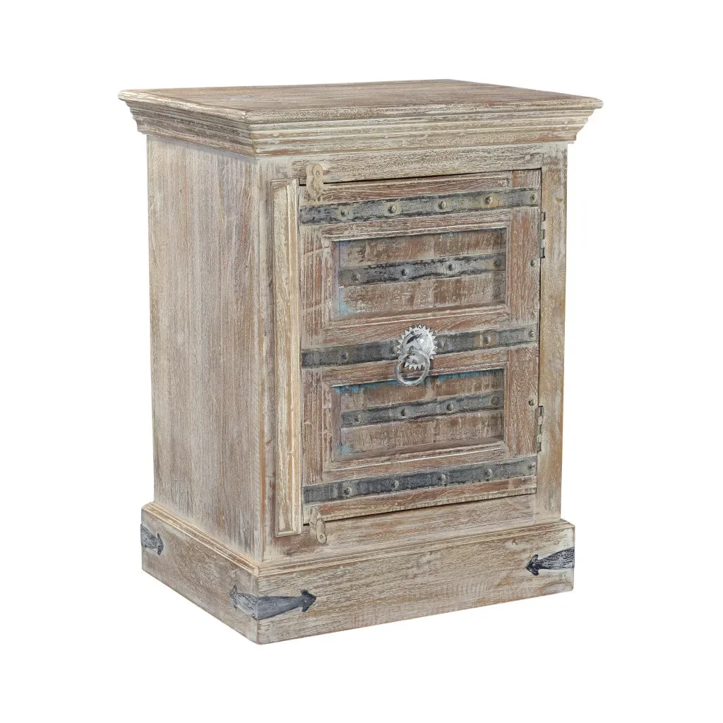 36-Inch white faux wood bedside table with 2 drawers, antique modern traditional family bedroom furniture