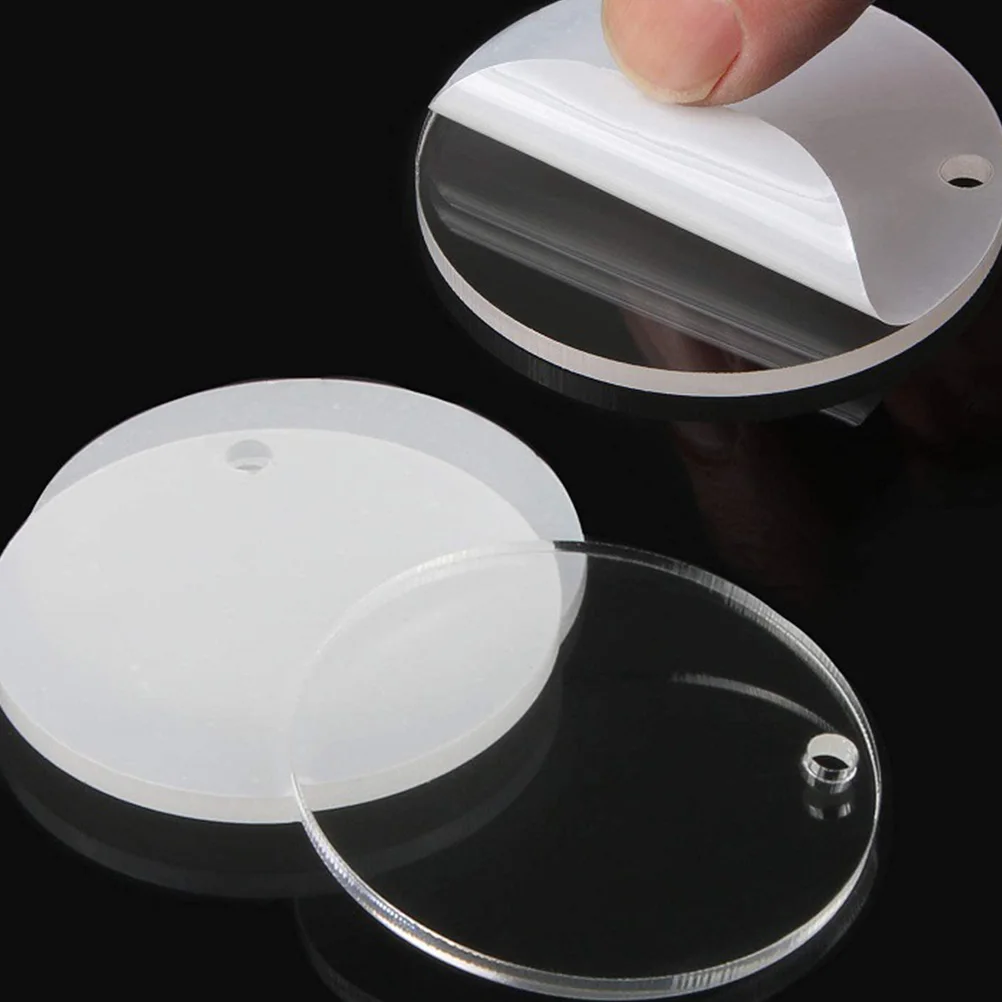 

60 Pcs Acrylic Key Set Keychain Blank Keychains Ring Blanks Rings Clear Folding