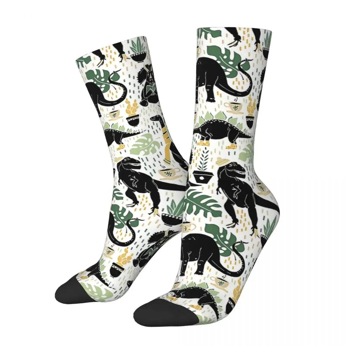 

Happy Men's Socks Hipster Dinos Vintage Harajuku Dinosaurs Hip Hop Seamless Crew Crazy Sock Gift Pattern Printed