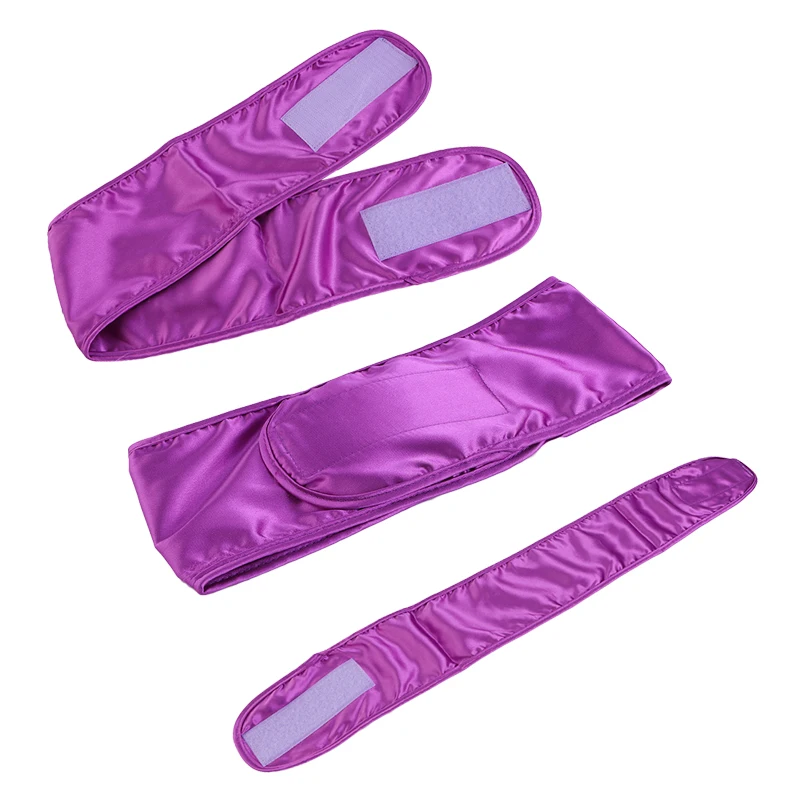 2PCS/LOT Silky Satin Adjustable Headband Make Up Head For Women Sleeping Yoga Spa Bath Nonslip Hair Wrap Strips Wash Face