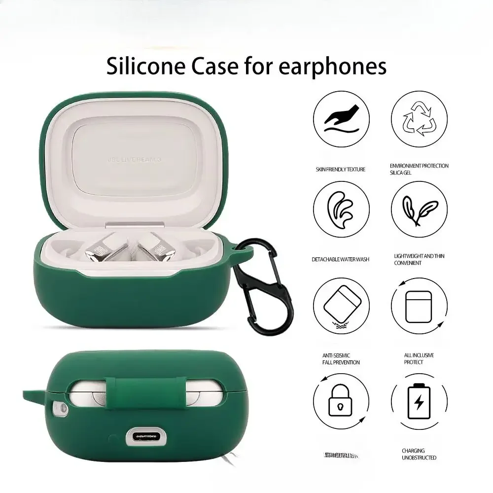 Skinlee Liquid Silicone Case For JBL LIVE BEAM 3 Case Wireless Headphone Protector Case For JBL LIVE BEAM 3 Protect Cover