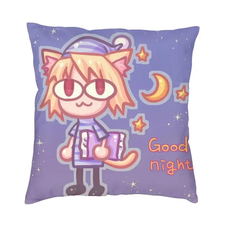 Neco Arc Goog Night Cushion Cover 40x40 Home Decorative 3D Print Anime Manga Throw Pillow Case for Living Room Double Side