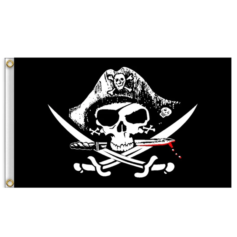 1Pc 30*45 cm Large Skull Crossbones Pirate Flag Jolly Roger Hanging With Grommet NO Pole