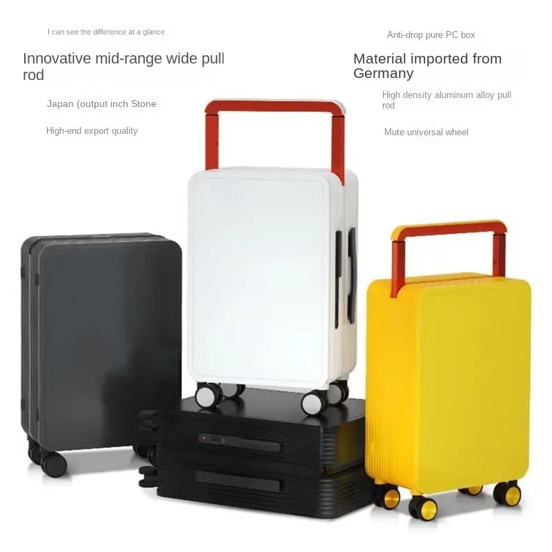 Imagem -03 - Ampla Handle Pull Bar Bagagem Mala Cabine Trolley Case Tsa Combinação de Bloqueio Luxo Carry-on Alto Grau 20