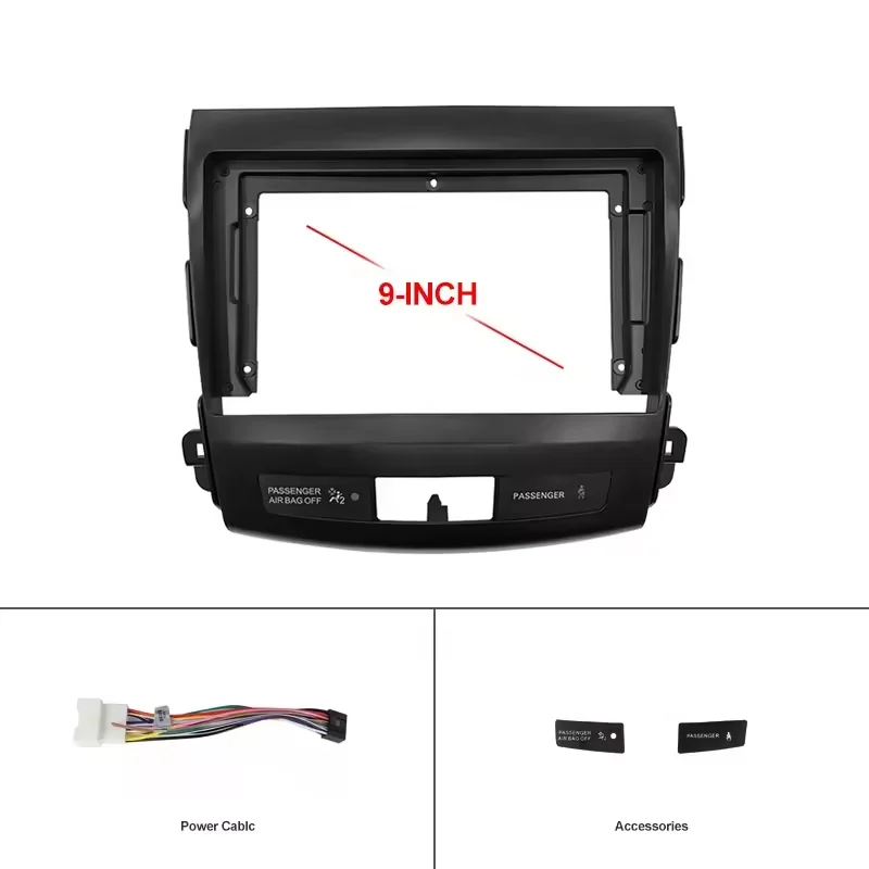 

2 Din 9 Inch Car Radio Installation DVD GPS Mp5 Plastic Fascia Panel Frame for Mitsubishi Outlander 2006-2014 Dash Mount Kit