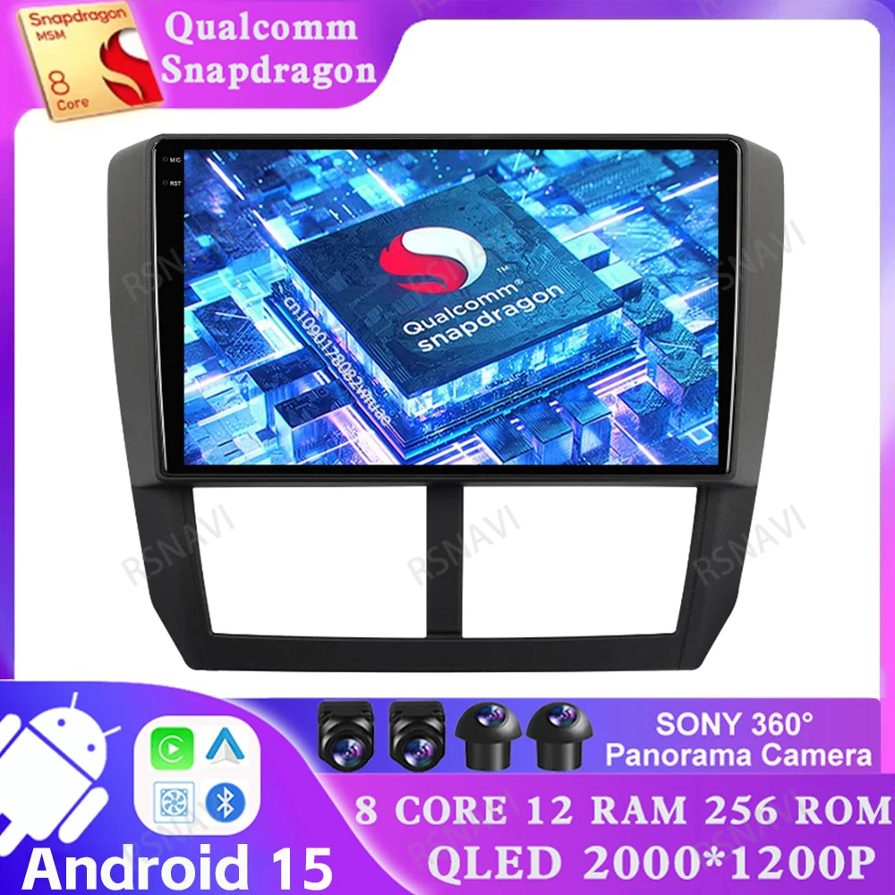 

Android 15 for Subaru Forester 3 SH 2007-2013 For Impreza GH GE Navigation Qualcomm Head Unit Multimedia Car Radio DSP GPS DVD