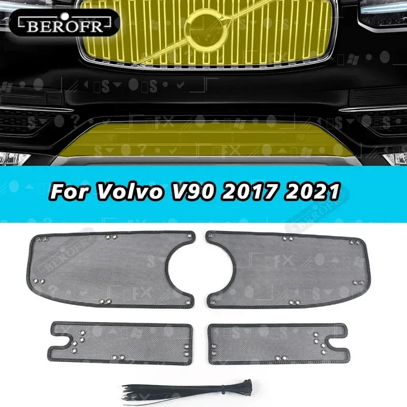 

Нержавеющая сталь для Volvo V90 2017 2021, передняя решетка от насекомых, сетка для экранирования, защитная сетка для лица, автомобильные аксессуары