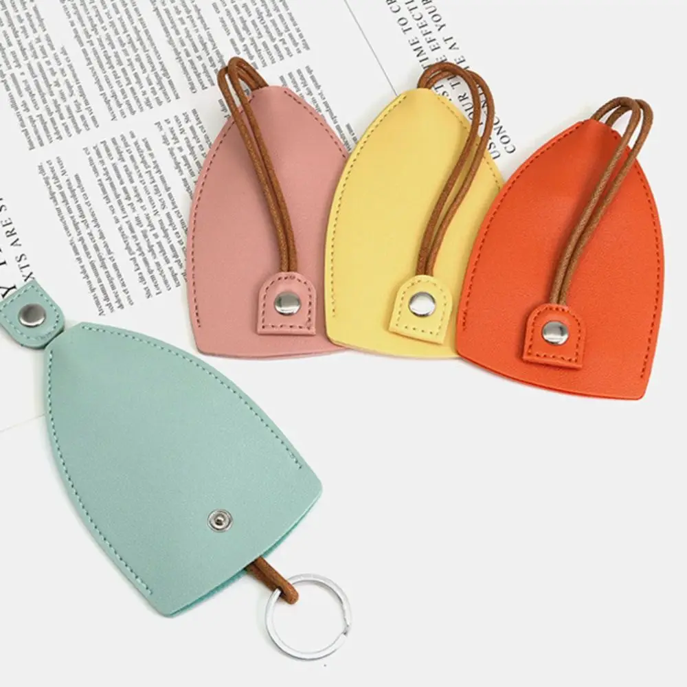 PU Leather Pull Out Keychain Pouch Solid Color Waterproof PU Key Wallets Key Organizer Key Bag Housekeepers Key Holder Men