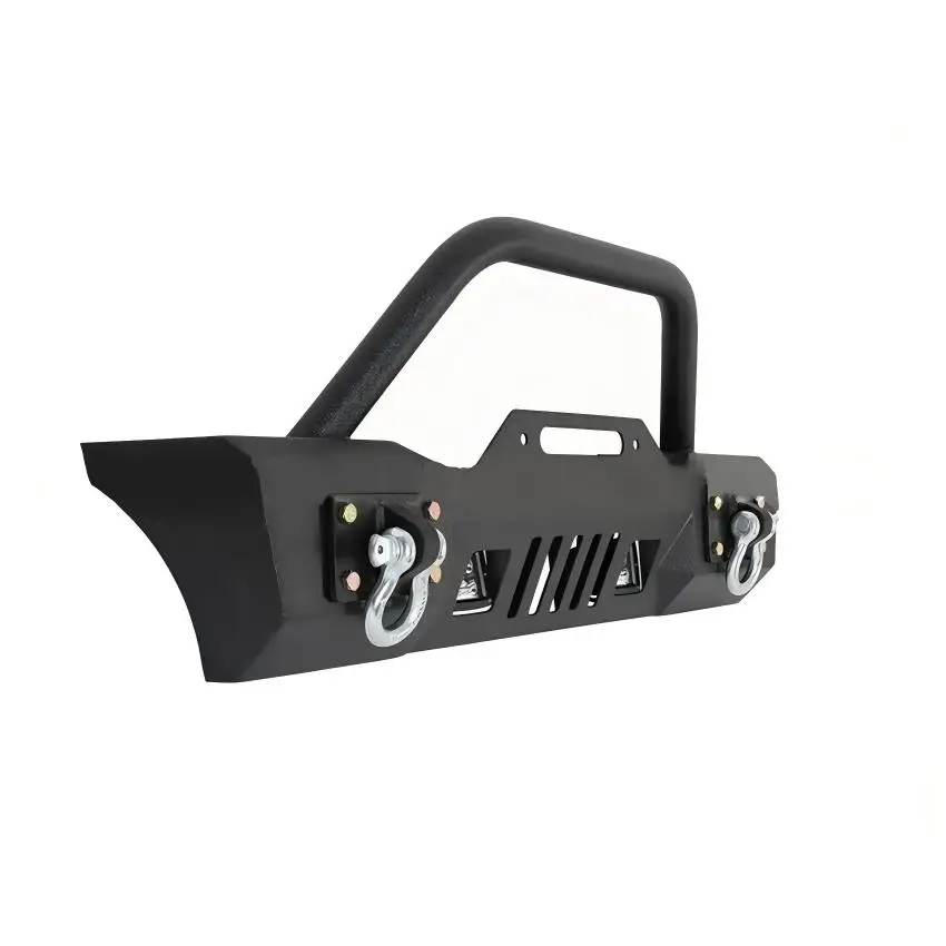 -For Heavy-Duty Steel Front Bumper with Light Protection & Anti-Collision Bar Off-Road Modification Guard for Jeep Wrangler%