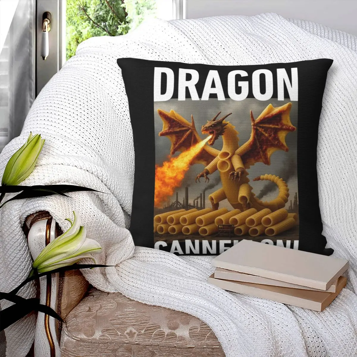 Dragon Cannelloni Dragoni Italian Brainrot Meme Pillowcase Printing Polyester Cushion Cover Gift Pillow Case Cover Seat