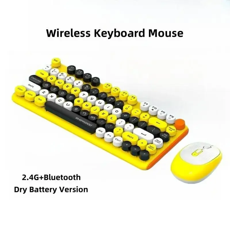 

SHIPADOO Wireless Keyboard Mouse Combo 81Key Bluetooth 5.0 RGB Backlit Rechargeable Compact for Gaming Office PC Mac