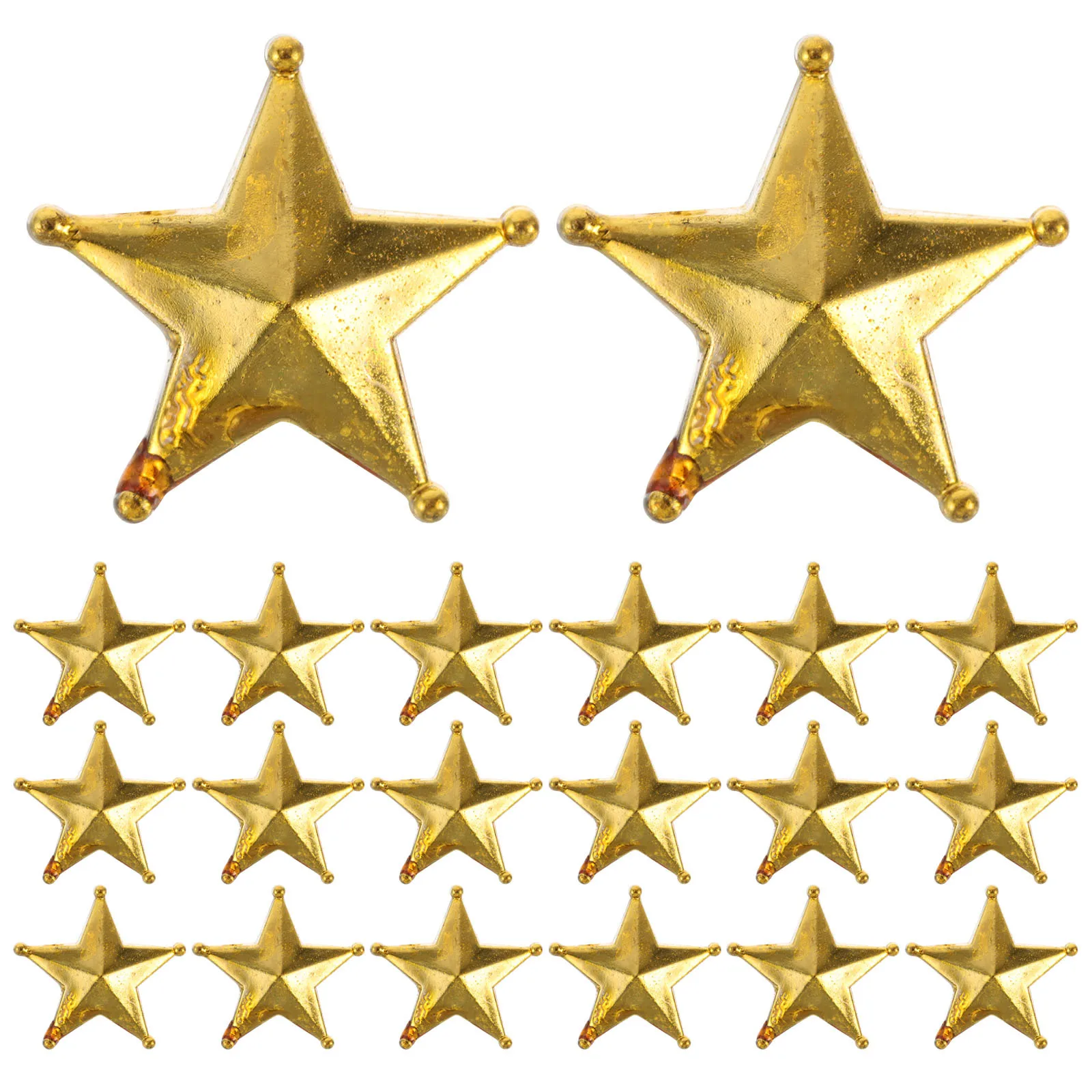 

50 Pcs 3d Christmas Little Treetop Glitter Gold Star Miniture Stars for Decoration