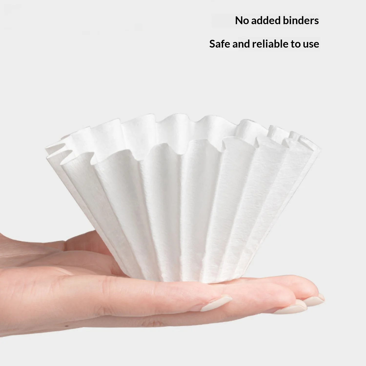 Wave Coffee Filter Paper Cake Shape Pour Over Drip Flat Bottom Filters 1-2 Cups Natural Unbleached 100pcs Box W155/185/200/250