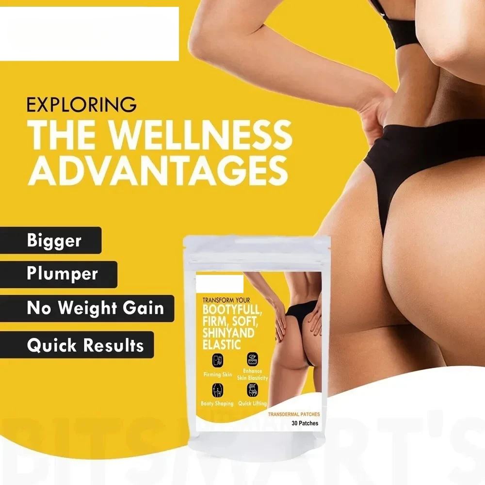 Bum Enlargement Transdermal Patches, Butt Enhancer Patches, Tone Firm Uplift, Bigger Ass BBL-30 Patches 1 Month Supply