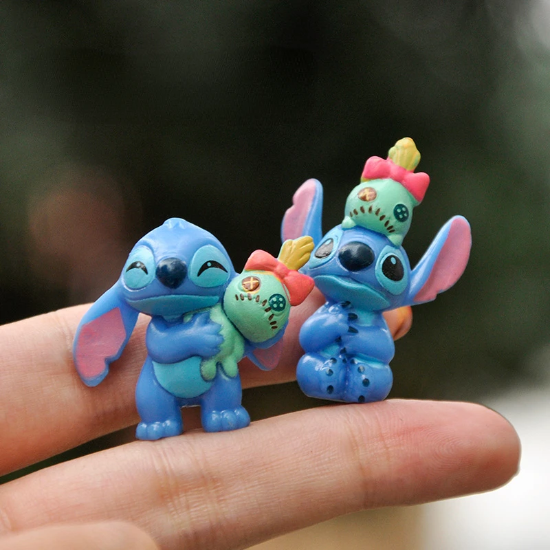 6pcs Disney Stitch Figure Toy Set Mini Anime Stitch Action Dolls Home Party Supply Cake Decoration Toys for Children Kids Gift