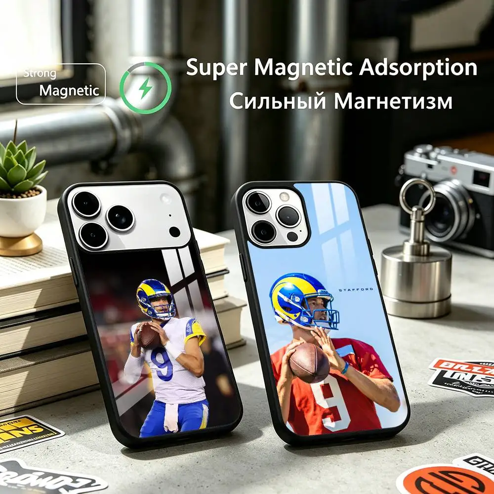 Matthew S-Stafford Football Star 9 Phone Case For iPhone17,16,15,14,13,12 Plus,Pro Allows magnetic wireless charging