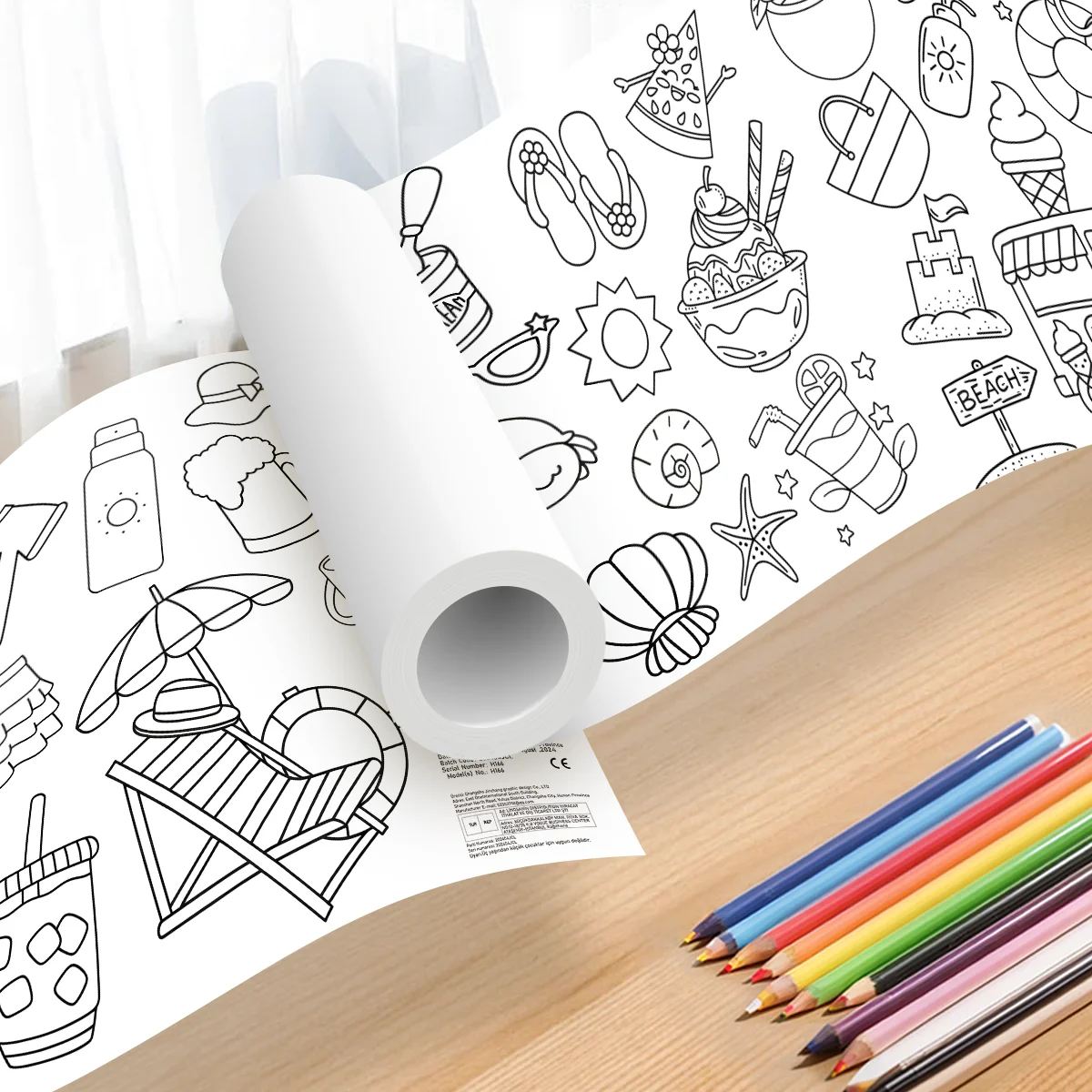 Scroll-kleurplaten op zomerthema - Uniek en creatief cadeau voor kinderen en volwassenen, perfect voor zomerplezier en ontspanning