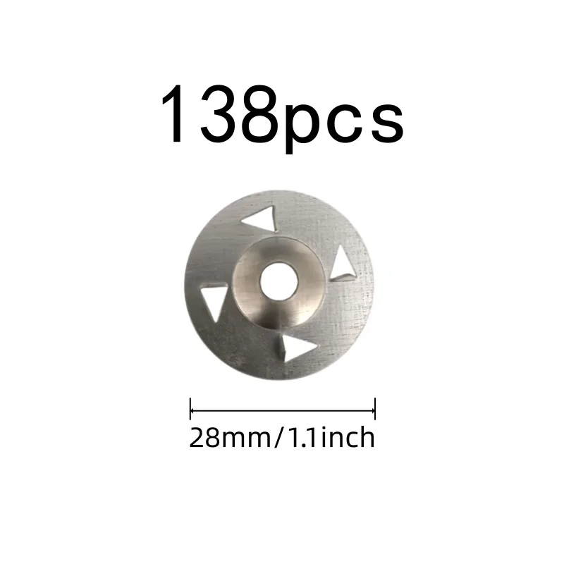 138 pcs 28mm Claw-Type Washers, Gypsum Board Fixing, Pre-Drilled Center Hole, Four Claw Anti-Slip Design
