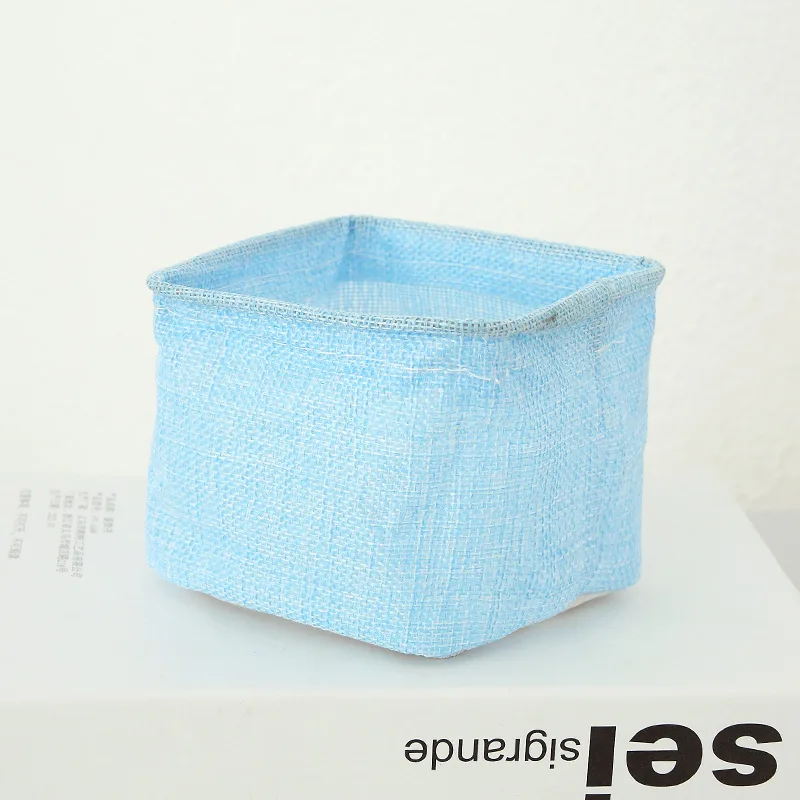 Mini Cosmetic Basket Non-breakable Mini Storage Basket Solid Color Space-saving Reliable Desk Stationery Storage Basket
