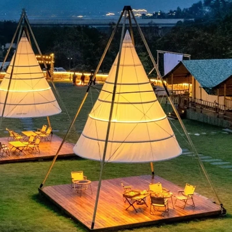 

Bamboo tent Internet celebrity outdoor camping wild luxury hotel hanging large camp restaurant lantern cone canopy