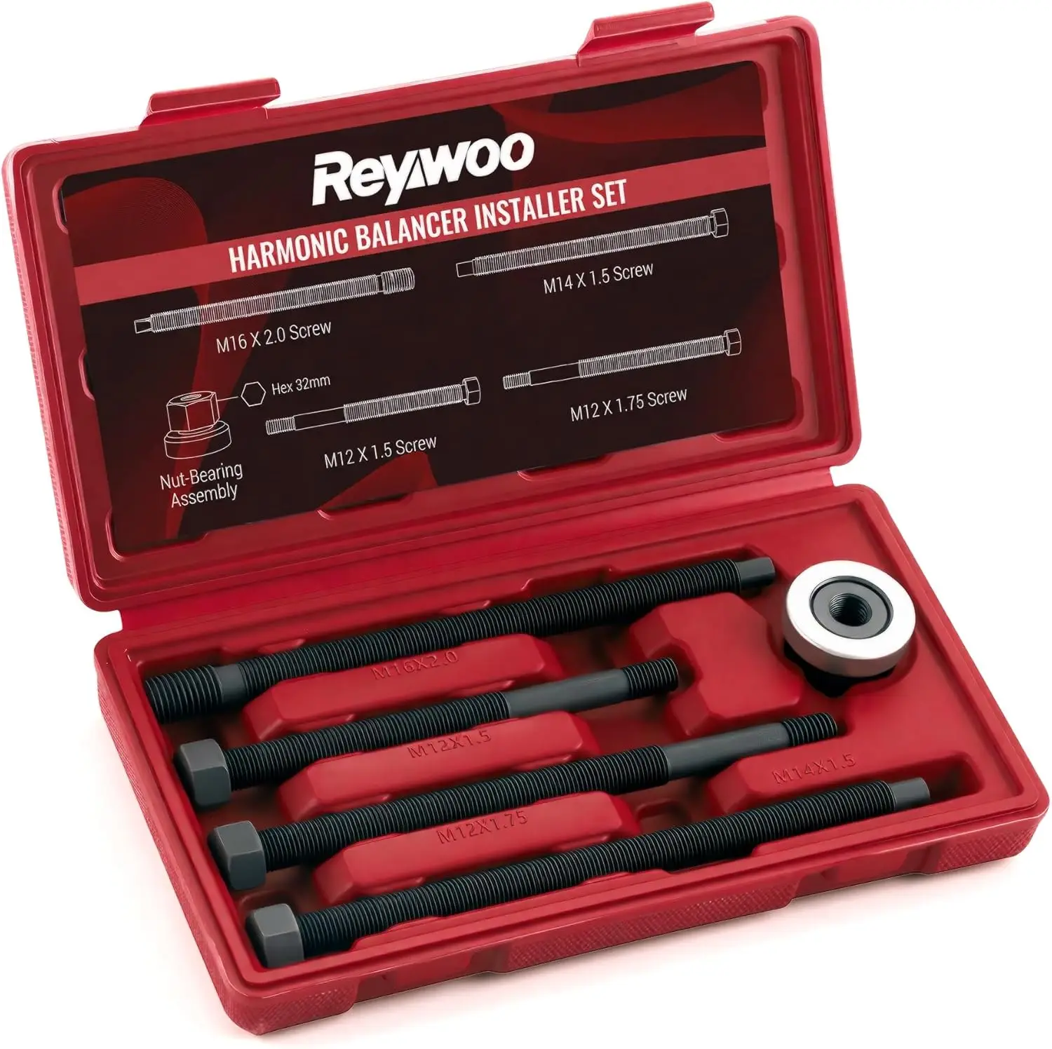 

Harmonic Balancer Installer Set, Long Reach Crank Pulley Tool Kit for Damper Installation
