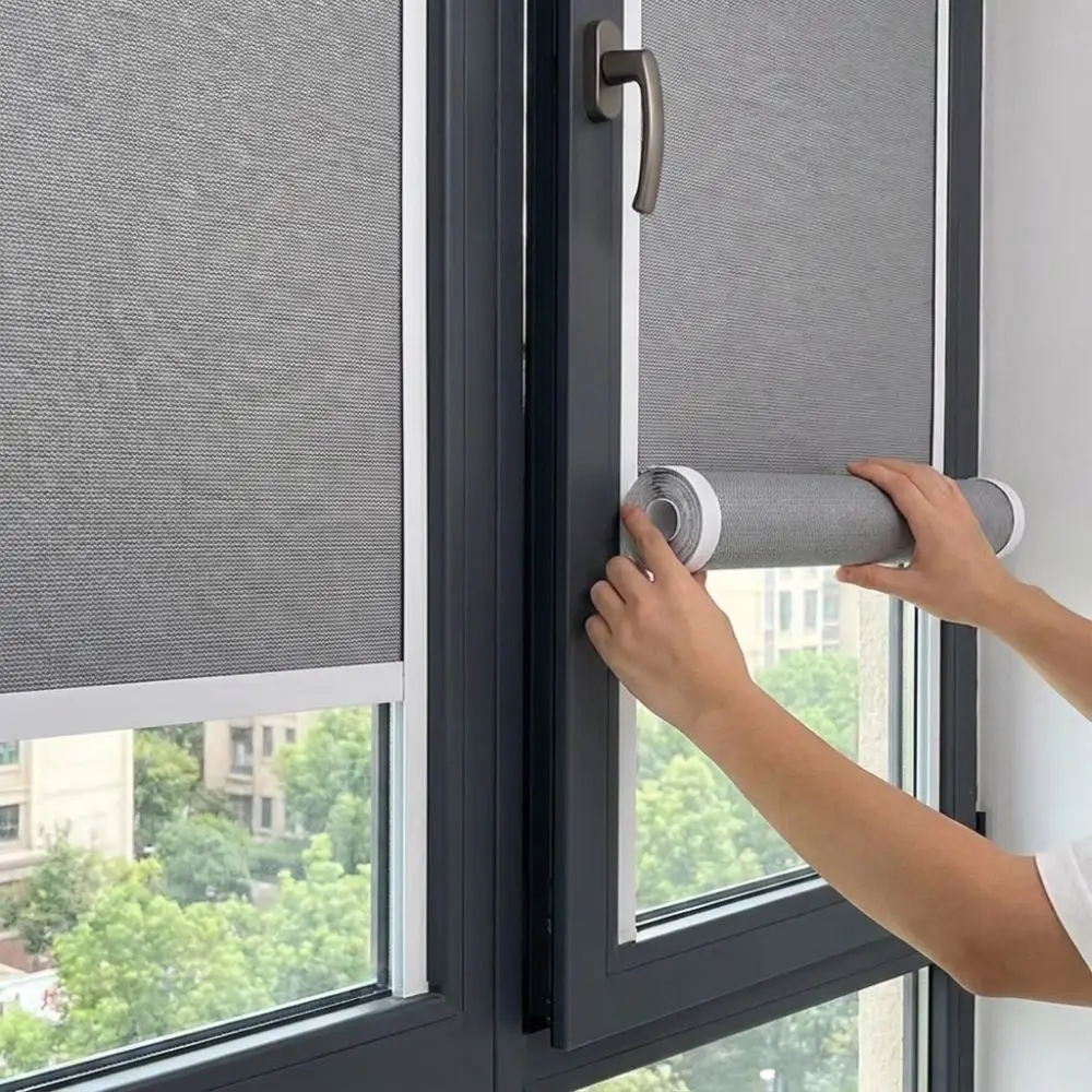 Self-adhesive Thermal Insulation Curtains Double Sided Heat Insulation Aluminum Foil Window Shade Retractable Anti-UV