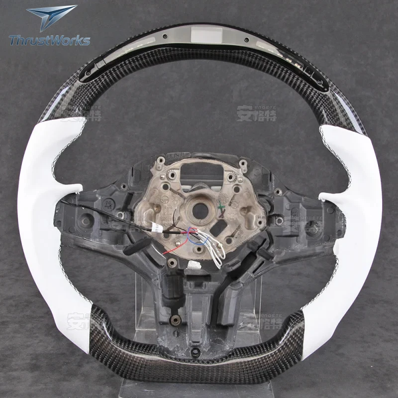 TOP X3 Leather Carbon Fiber Car Steering Wheel Modification Multi-Function Assemb