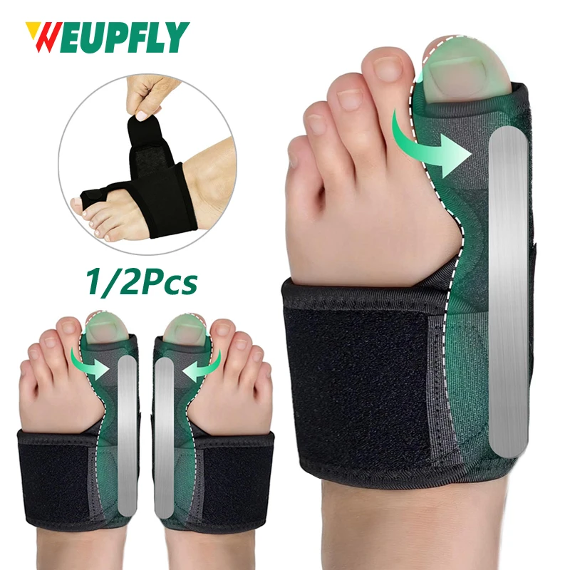    1/2 Stück Bunion Brace – Glätteisen mit großer Zehenkorrektur und Schiene – orthopädische Ärmel-Fußwickelunterstützung für Männer und Frauen