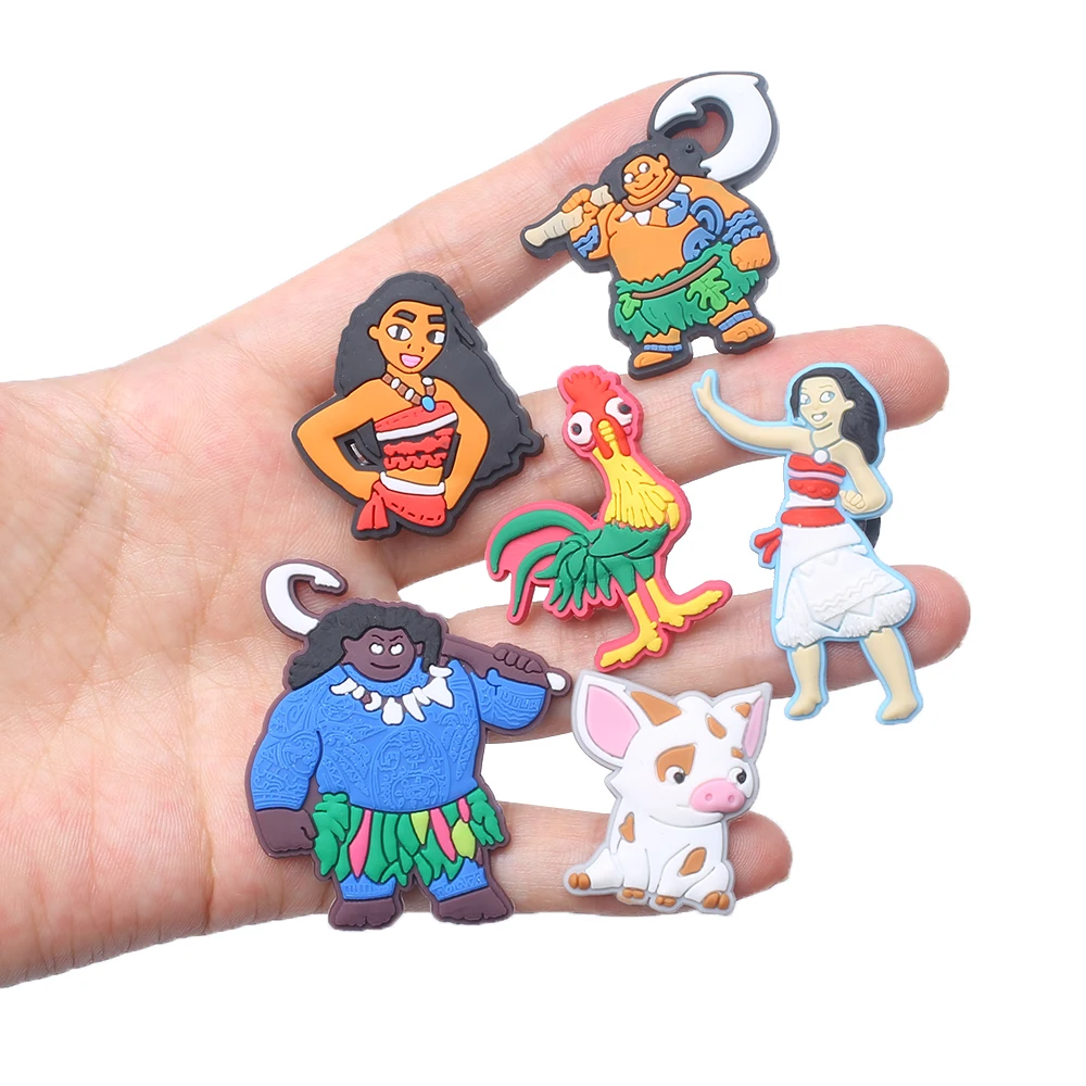 Sell 1 piece of cartoon Moana shoes Charm PVC accessories DIY shoes decorated  Children Christmas gift