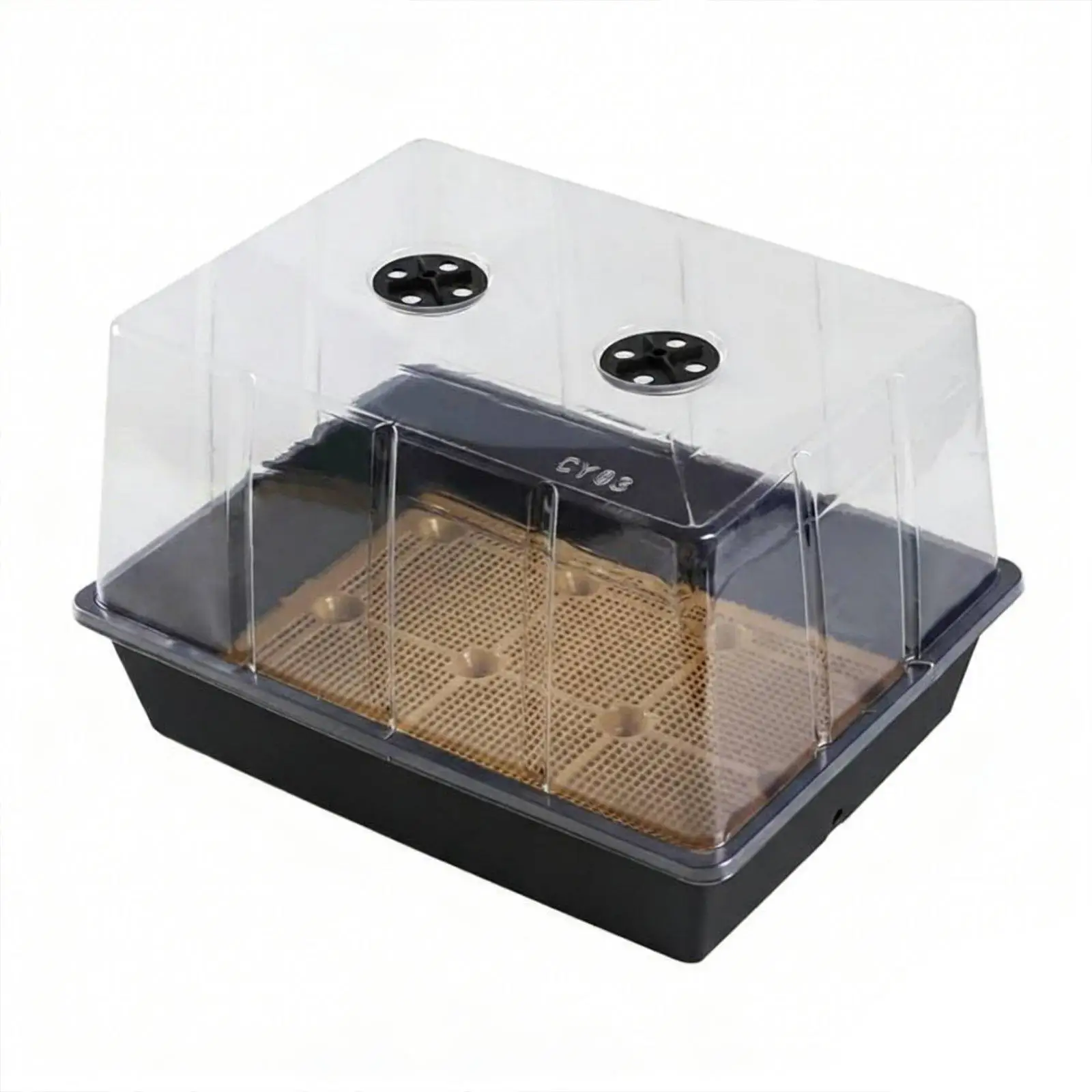 Plastic Nursery Tray with Solid Base Tray for Seed Starting Plant Growing Kit Reusable Outdoor Plant Tray for Home Garden