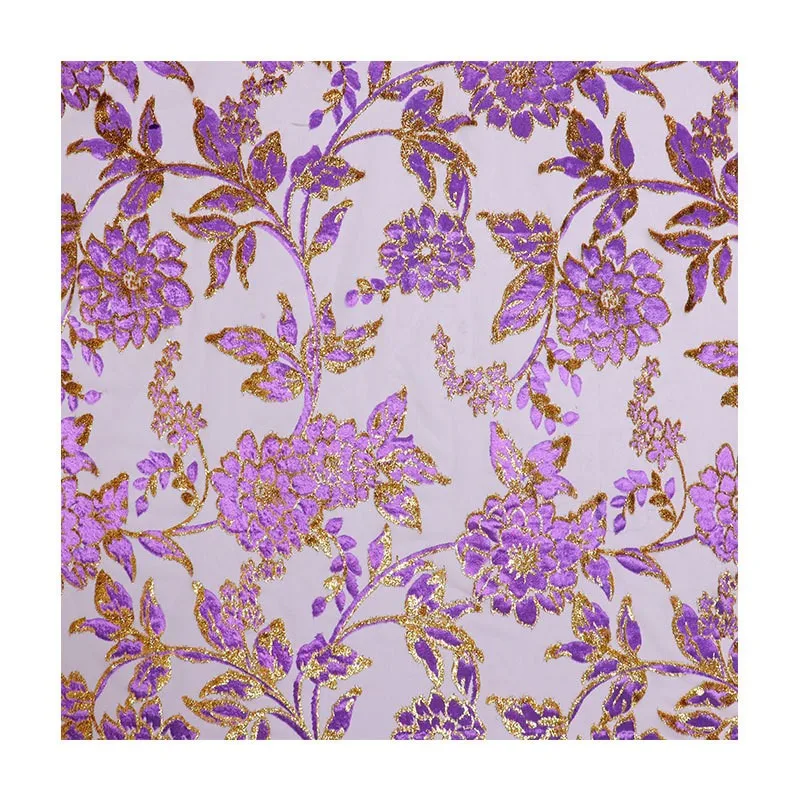 High-end custom-made dress and cheongsam made of woven velvet brocade jacquard viscose fabric