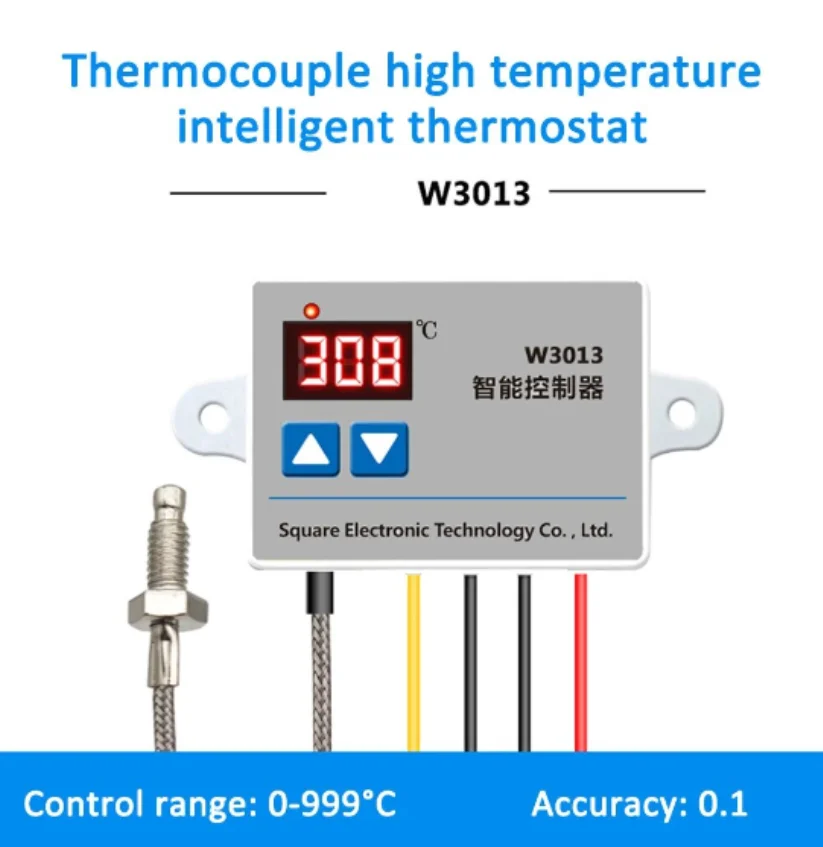 W3013 Digital Thermostat K-type Thermocouple High Temperature Controller 2200W 1M AC110V 220V For Chassis Equipment