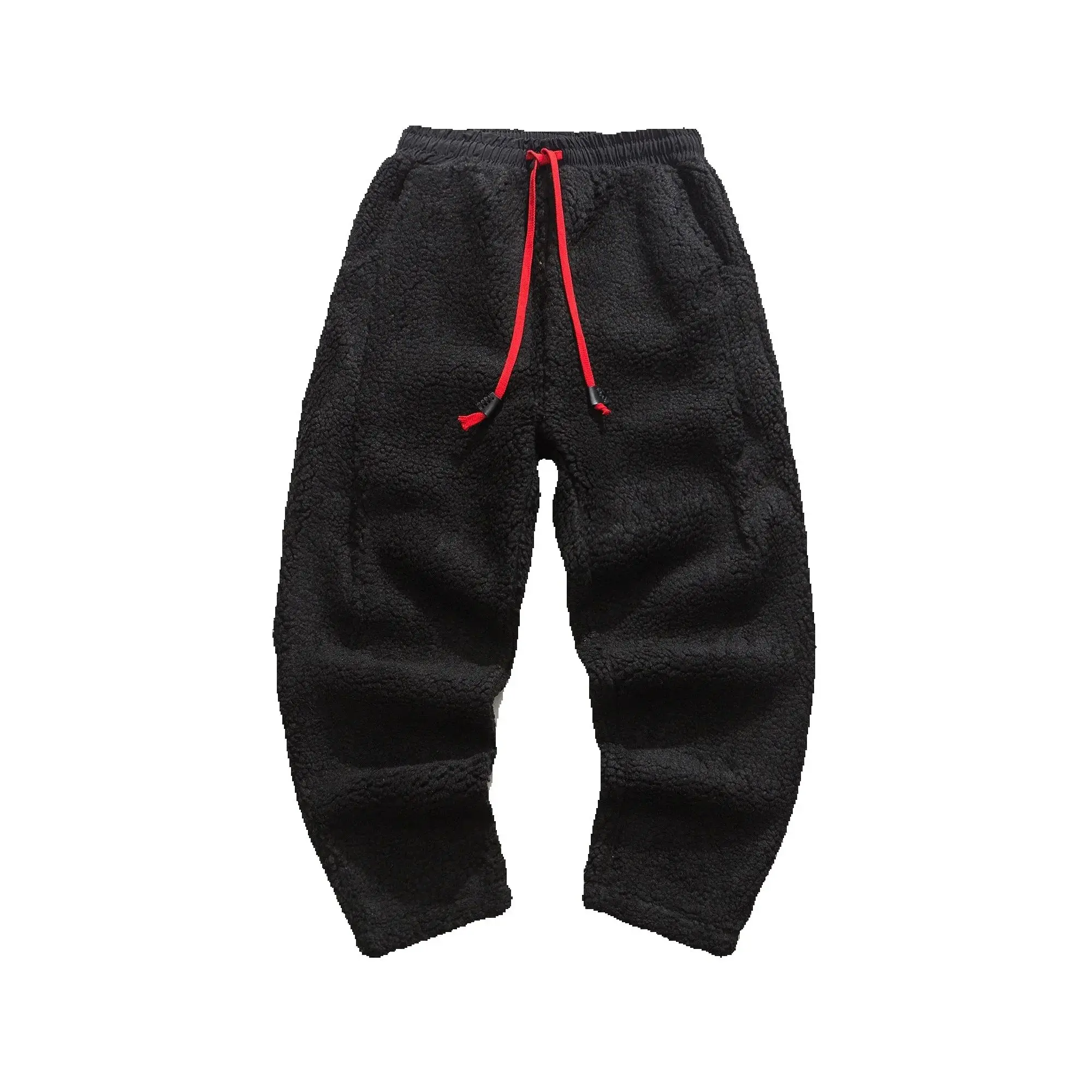 الشتاء الرجال الصوف سراويل تقليدية بلون خمر موضة سراويلي حريمي الرجال صوف الضأن الدافئة مرونة الخصر فضفاض سميكة بنطلون