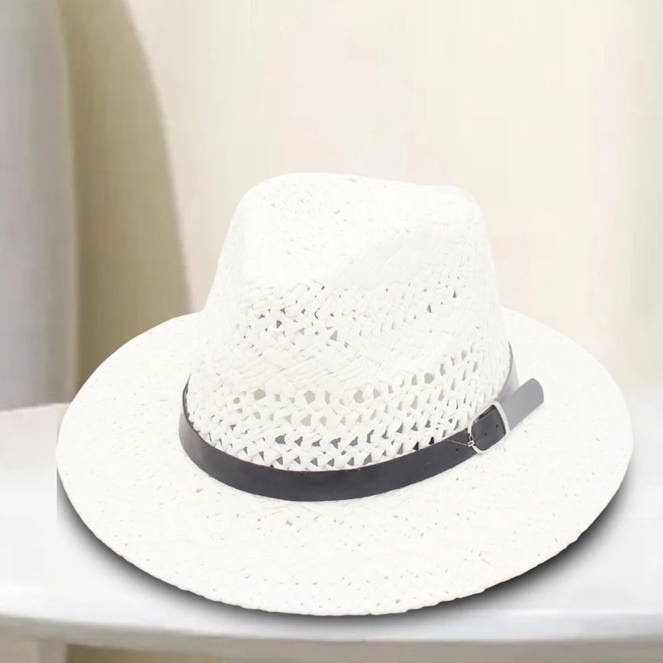 Wide Brim Floppy Straw Sun Hat with Bowknot