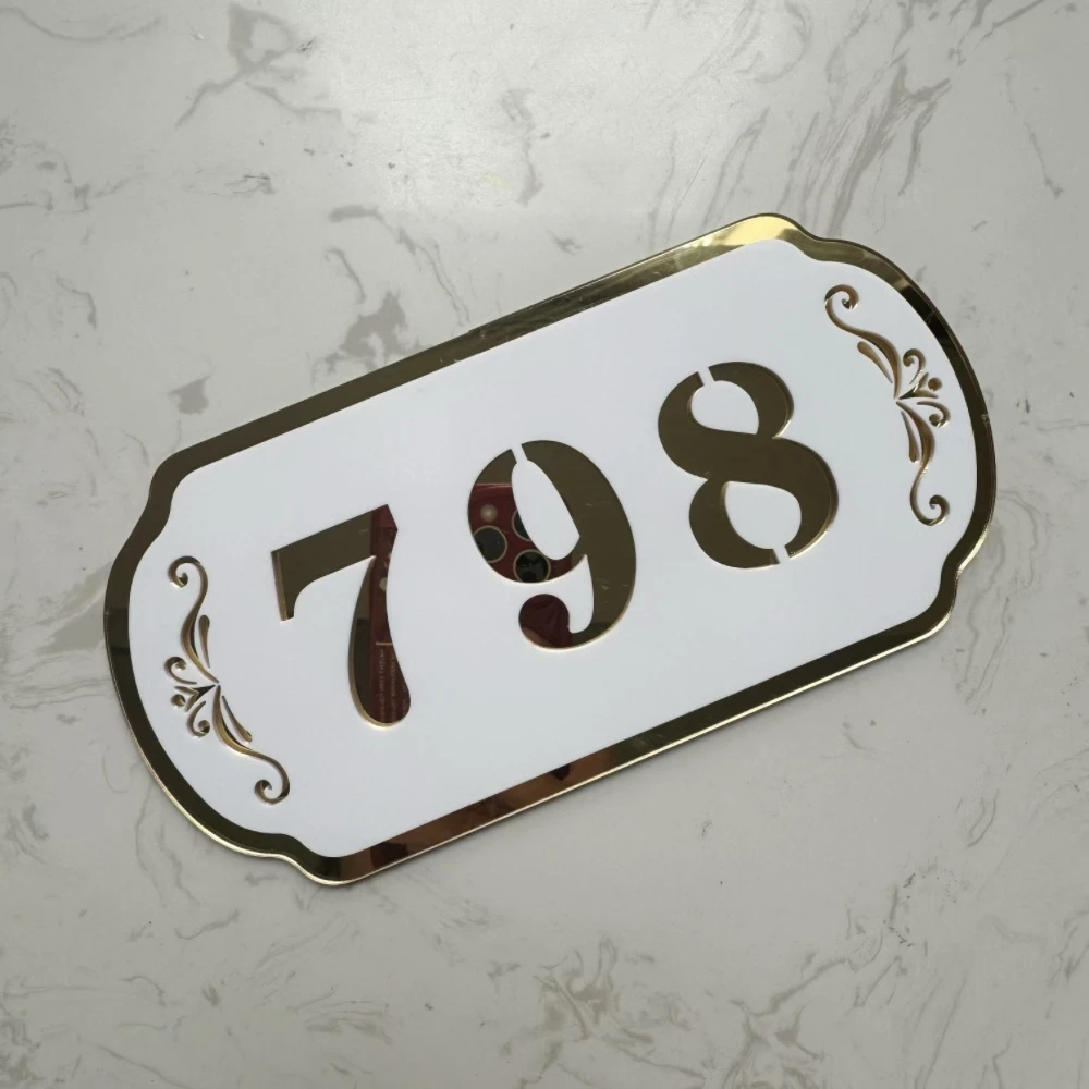 Acrylic Modern Door Plates Personal Customized 3D Laser Cut Family Name House Number for Hotel Flats Restaurant Apartment Villa