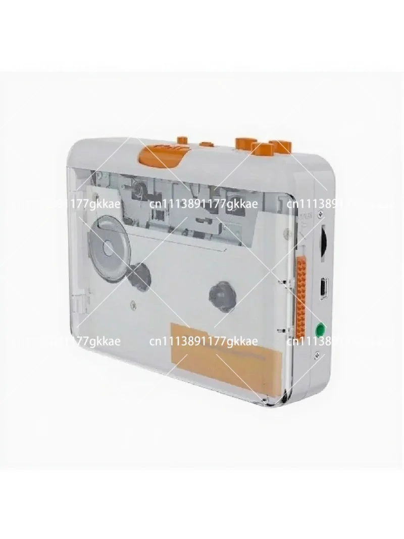 Cassette to MP3 Converter Portable Tape Player with USB, Audio Capture for PC, Yellow White Retro Walkman Style