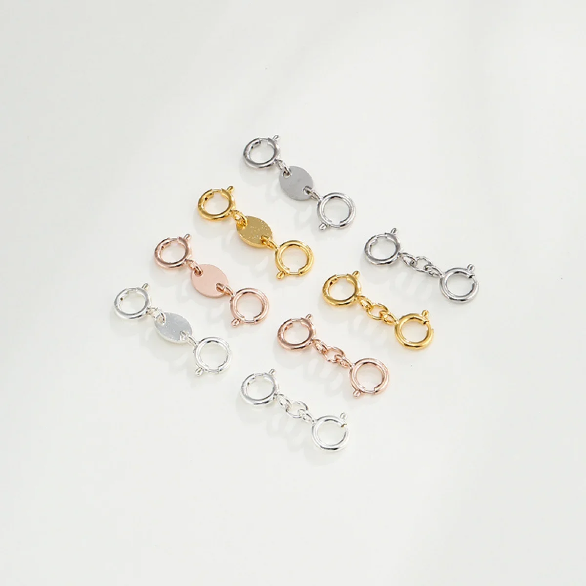 5pcs/lot 925 Sterling Silver Double Head Spring Pearl Necklace Bead Joint Buckle DIY Connection Buckle Handmade Accessories