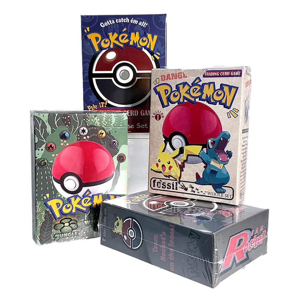 PKM Cards Whole Set Base Set 2/ Team Rocket/1st Edition Jungle/ Fossil TCG Board Games Collection PTCG Proxy Cards Toys Full Set