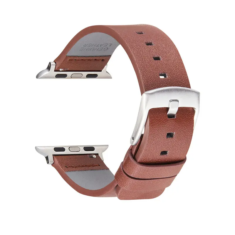 Soft Genuine Leather Watch Straps For Apple Series 6 SE 5 4 3 Male Bracelet 40mm 44mm Strap For Iwatch Watchband 38mm 42mm