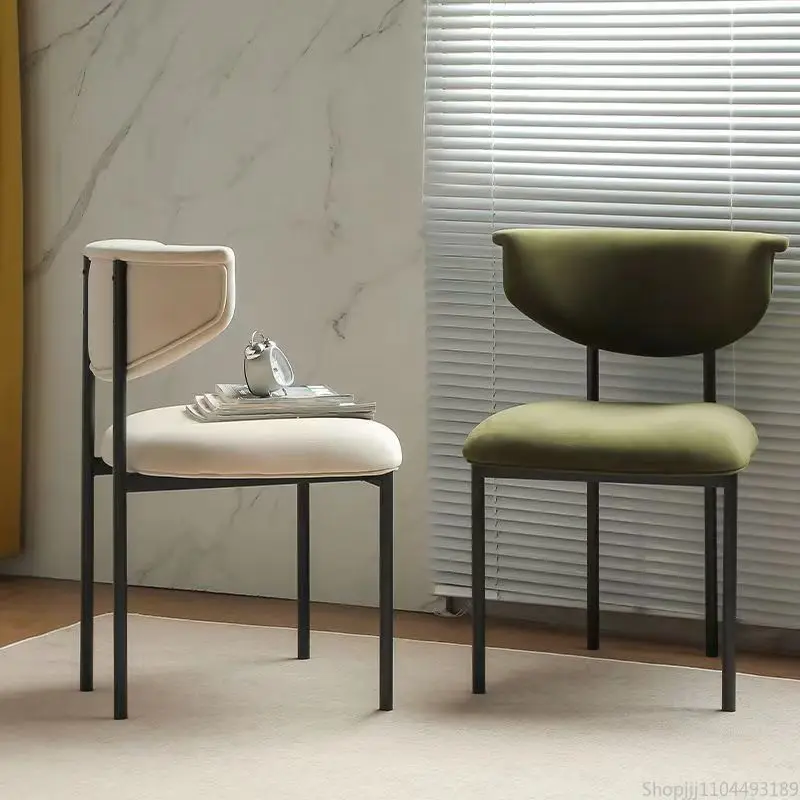 Multi-Functional Velvet Backrest Stool for Compact Living Rooms/Dining Areas/Makeup Vanity, Nordic Contract Grade Seating