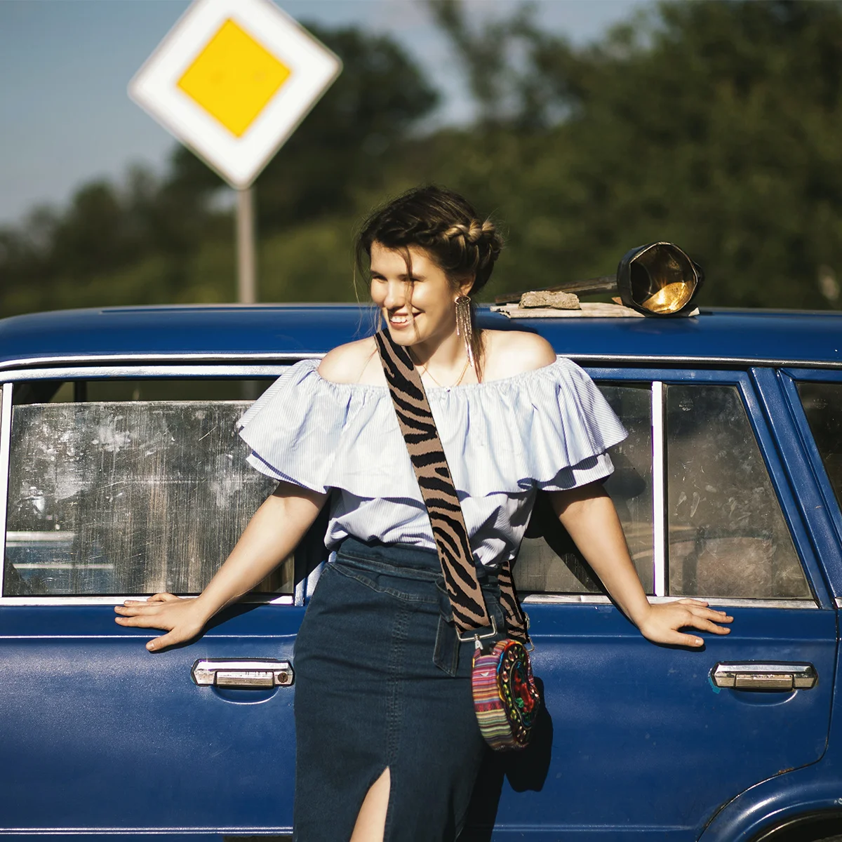 Stylowy pasek na ramię z wzorem zebry, regulowana długość, pasek do torebki crossbody, wytrzymały płócienny pasek zamienny.