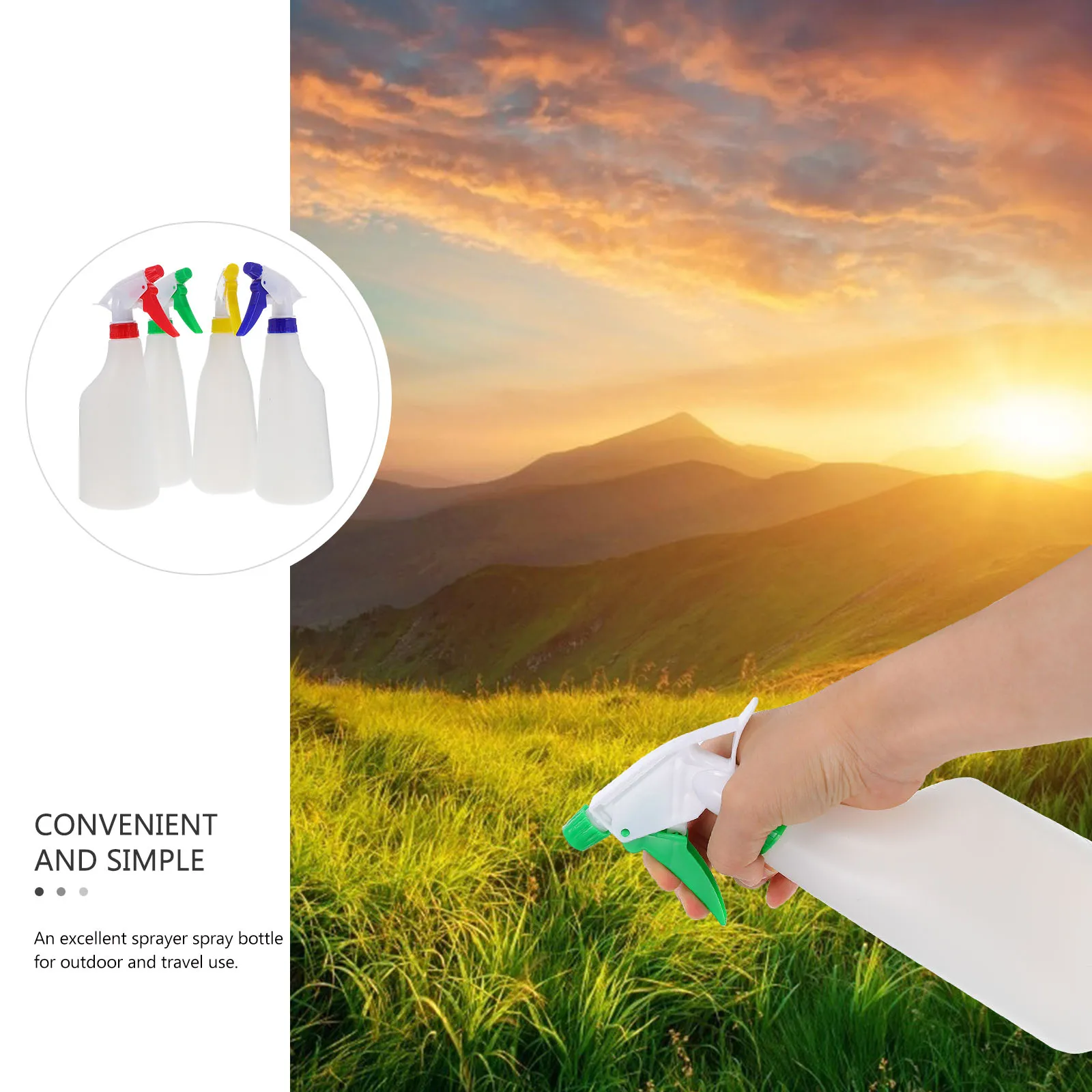 

4pcs Spray Bottle Watering Can Gardening Supplies Reusable Plastic Multifunction Outdoor Travel Use Portable Container